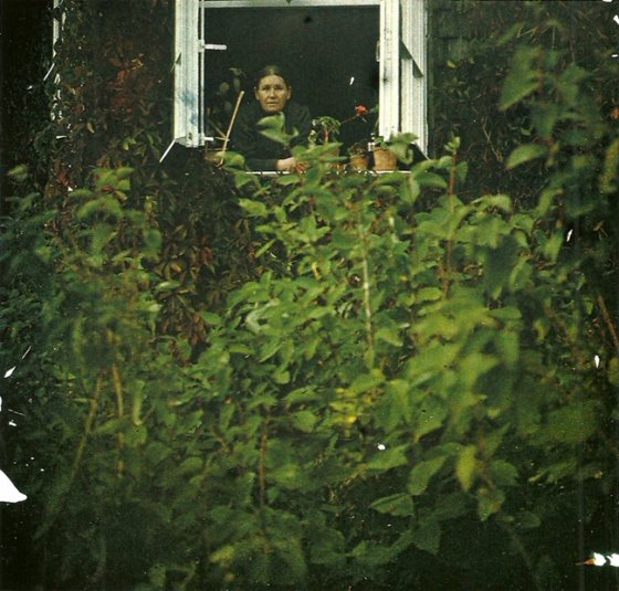 Леонид Андреев. Анастасия, мать фотографа и писателя, выглядывает из окна в Ваммелсуу (Серово), начало 1910-х.jpg