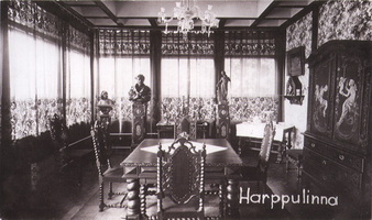 kellomaki_jpk-25: Келломяки. Богато отделанная столовая дворца "Арфа". 1930-е годы